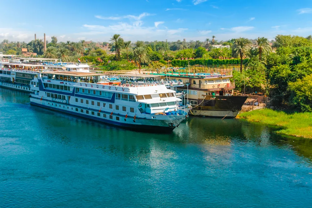 Cruise ships along the Nile in Egypt